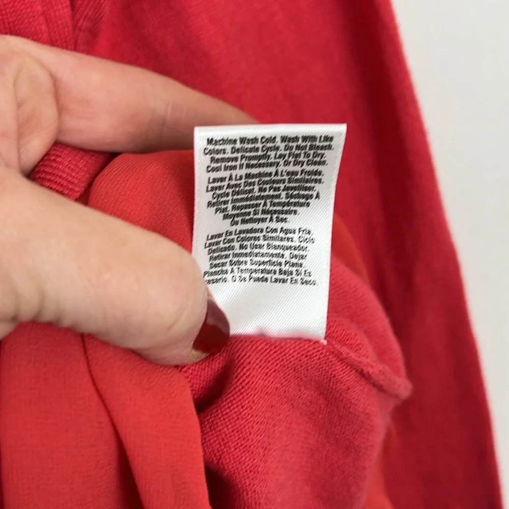 DKNYC blouse with layered hem in vibrant coral color M - Picture 9 of 9